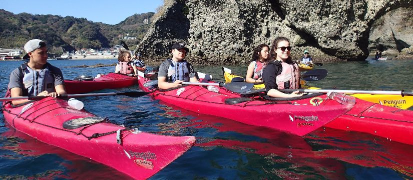 English sea kayaking tours in Minami Izu